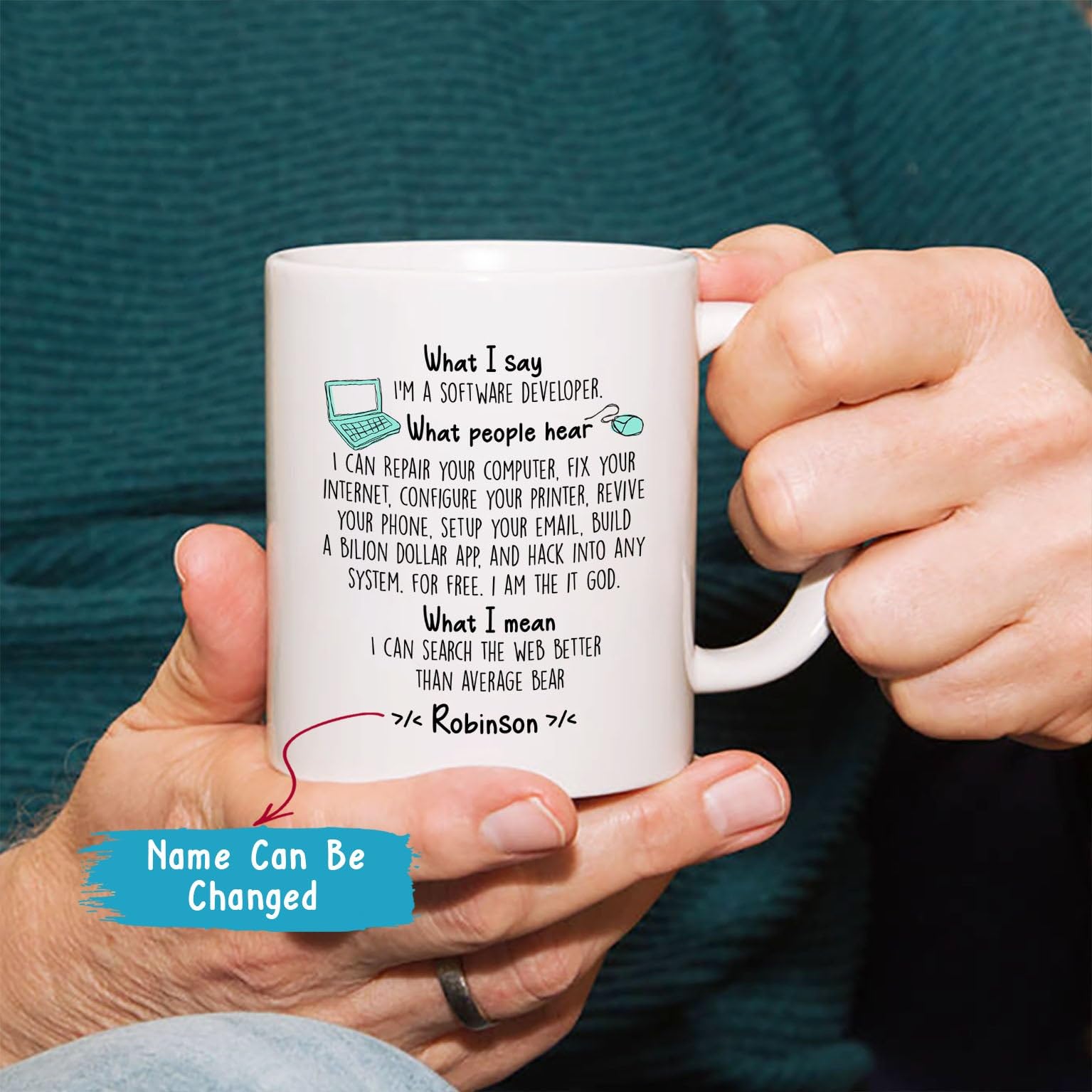 What I Say I'm A Software Developer Mug, Software Developer Gift, Personalized Programmer Mug, Code Mug, Coder Gifts, Software Engineer Mug, Customized Mug With Name, Computer Engineer Cup 11oz 15oz