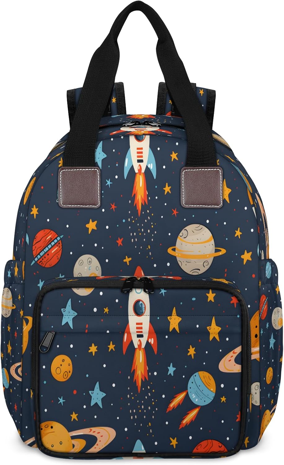 KOBLEN Outer Space Theme Diaper Bag Backpack Baby Essentials Travel Tote Bag with Insulated Pockets Multi-functional Diaper Bags Organizer Bag for Women Men