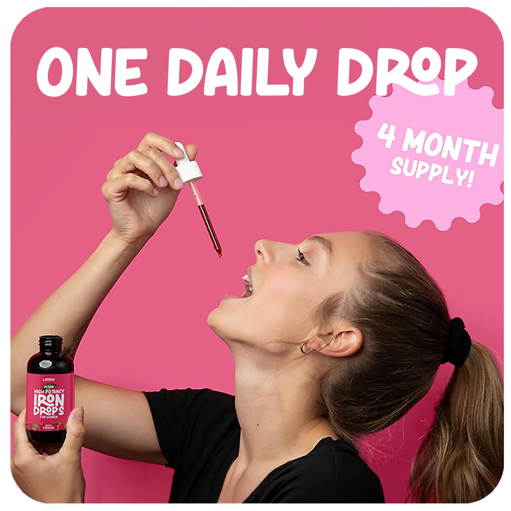 Llorens Iron Drops for Women 20mg per mL, Vegan, Berry Daiquiri 4 Fl Oz — Amazon image 7