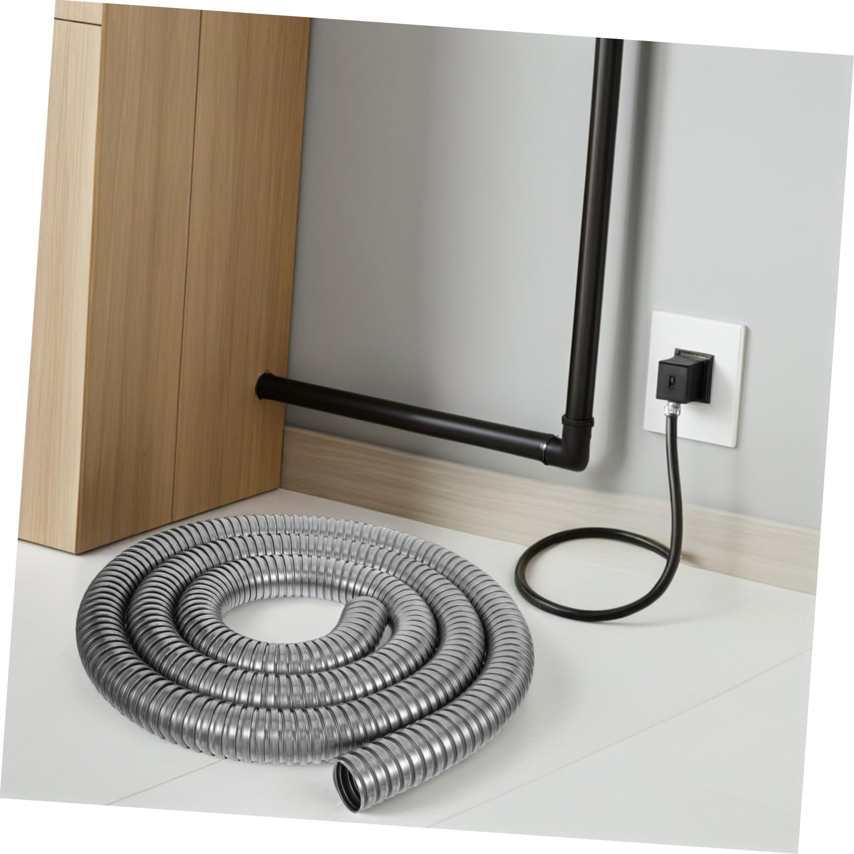 SHINEOFI Guaina di Protezione Cavi in Acciaio Inossidabile 304, Tubo Corrugato Flessibile da 38mm X, Esterno Resistente alle Intemperie per Cablaggio Elettrico e Impianti di Illuminazione