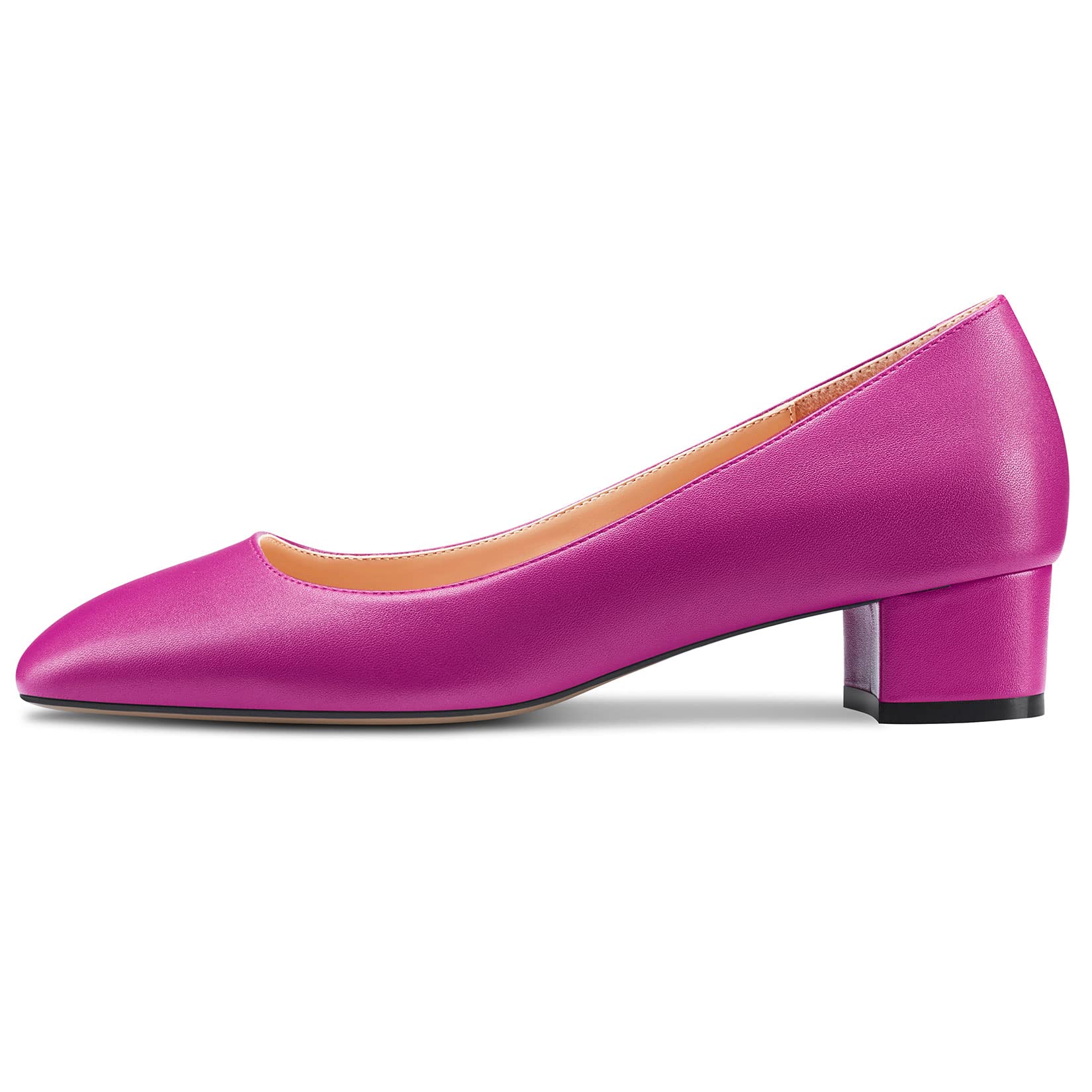 HEUIVZAR Mujer Heel Pumps Cuadrada Punta Gatito Bajos Ancho Chunky Heel Slip-on Matte Dress Zapatos Novia Vacaciones 3.5 CM