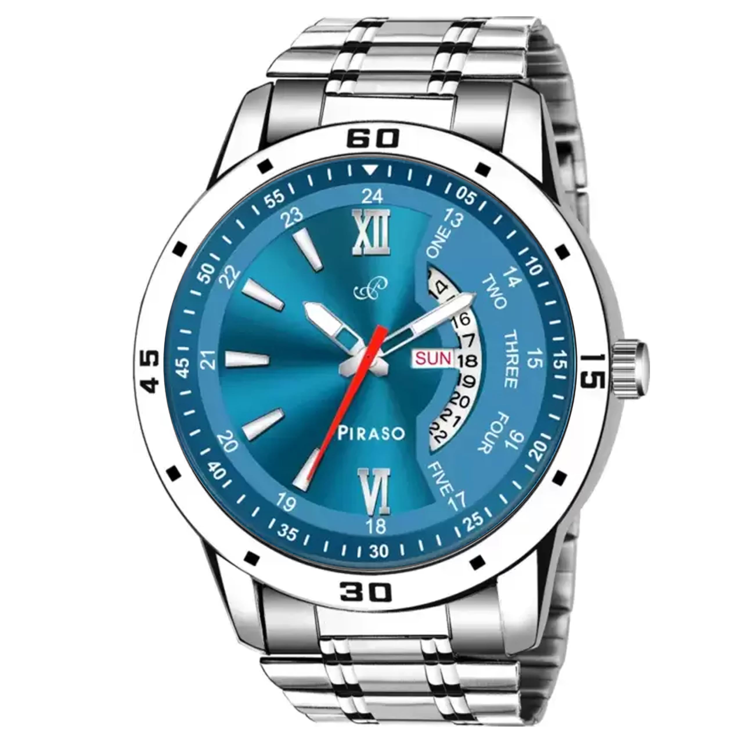 PIRASO New Look Blue Dial Day & Date Working Display Watch for Men Analog Watch (B0CQYV79K6) Amazon Price History, Amazon Price Tracker
