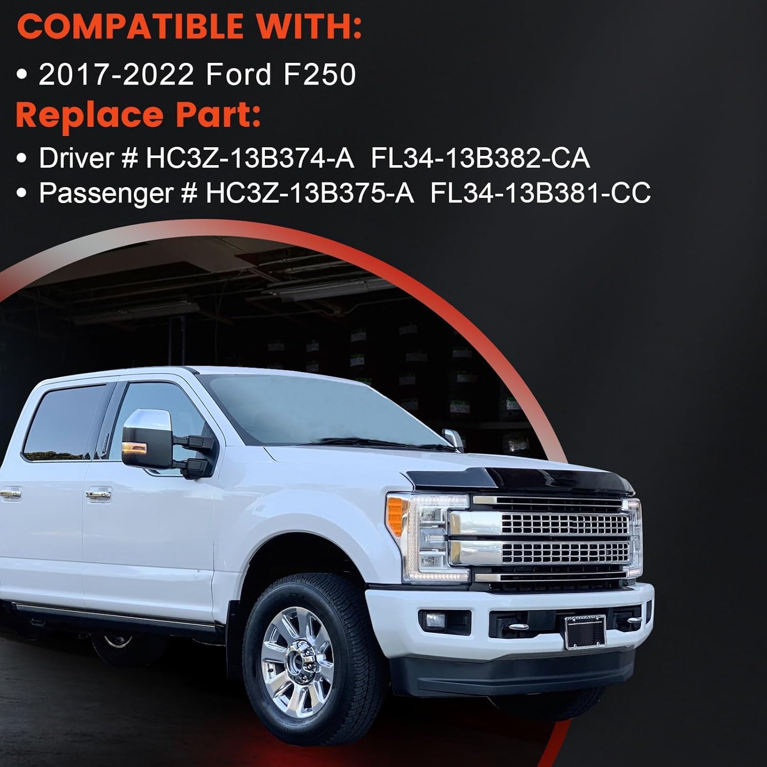 LED Towing Mirror Turn Signal Light Compatible with Ford F250 2017 2018 2019 2020 2021 2022 Side Mirror Marker Lights