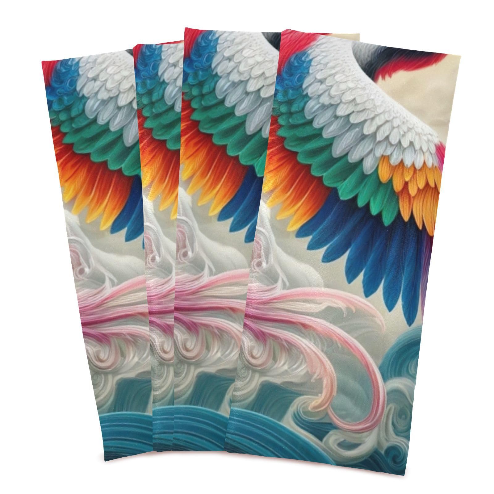 ODAWA Colorful Crane Flying Through Clouds Dish Towels Reusable Kitchen Towels Hand Towels Housewarming Gifts for New Home (18