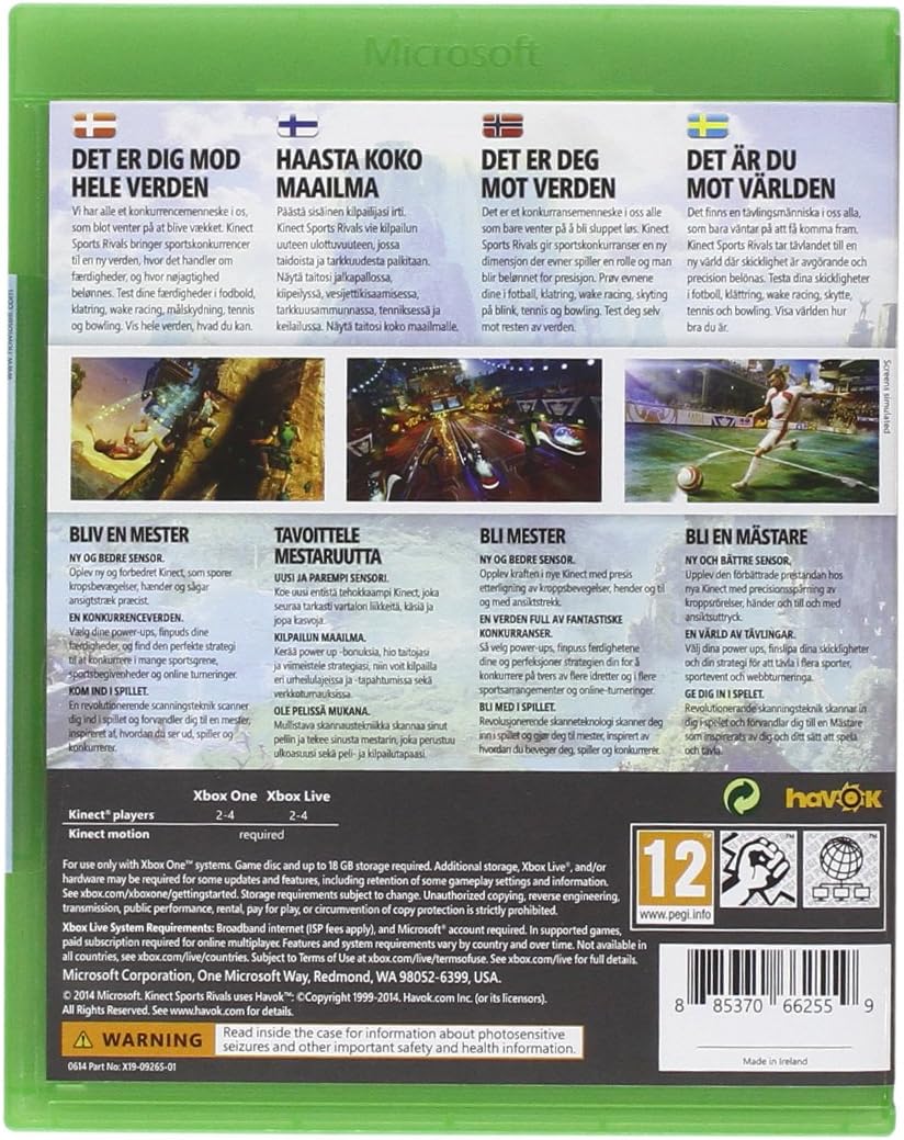 Microsoft Kinect Sports Rivals Xbox One Video Games Xbox One Xbox One Sports Rare E10 Everyone 10 Dan Fin Nor Swe Basic Amazon Co Uk Pc Video Games