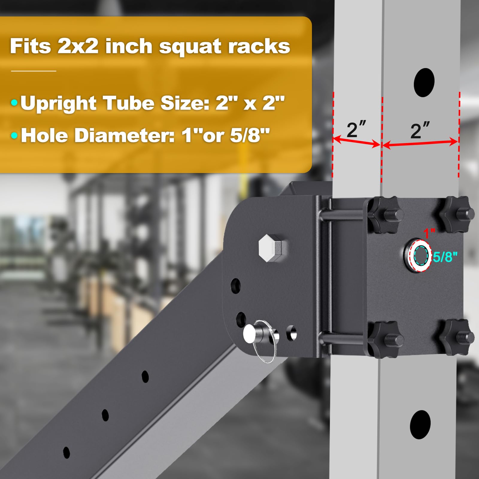 Kipika Power Rack Jammer Arms – Verstellbare Höhe & Winkel Hebelarmsystem für Power Cages mit 1,6 cm oder 2,5 cm Löchern – passend für 5,1 cm olympische Platten – 1 Paar