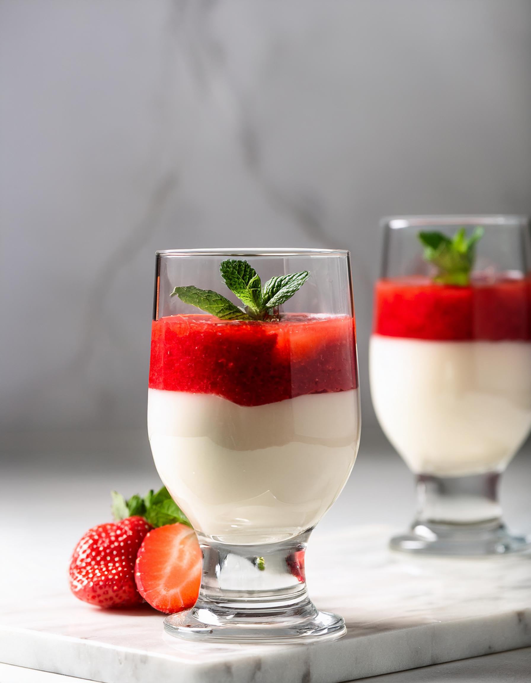Glasmark KROSNO 1992 Tazze Da Dessert 6 Pezzi In Vetro Trasparente Coppe Da Gelato Eleganti Con Base 210 ml