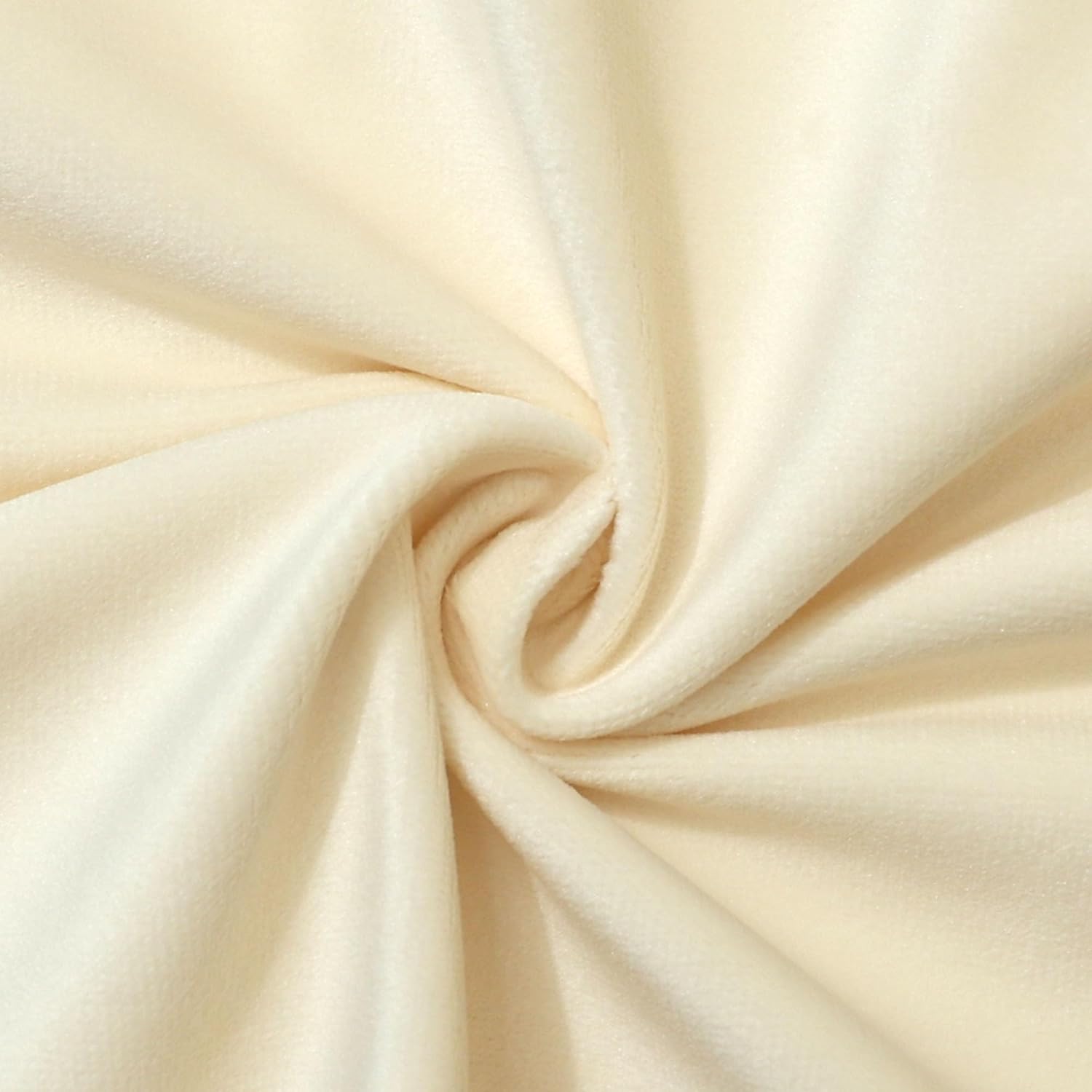 Velvet Upholstery Fabric - Luxurious, Soft for Home Décor, Sofa, Chair, Cushion Projects (Ivory, 2 Yard)