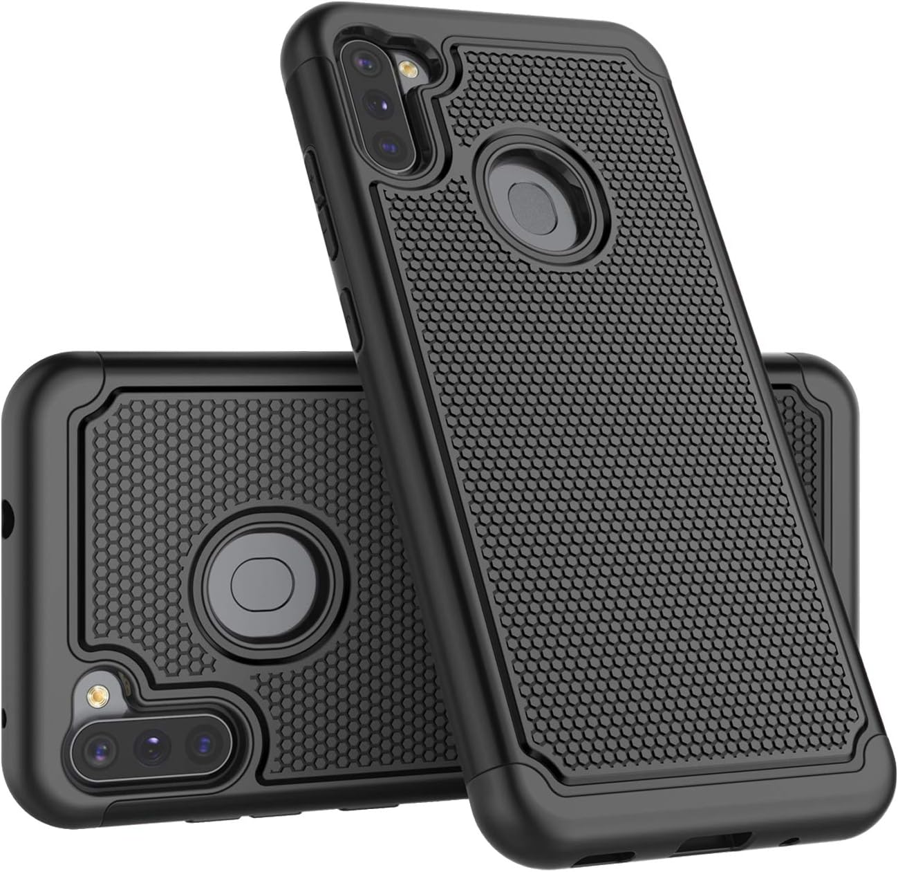 Galaxy A11 Case, Phone Case for Samsung A11, Takfox Heavy Duty Shockproof Rugged Cover Hard Plastic & Soft Silicone Dual Layer Protective Bumper Case for Samsung Galaxy A11-Black
