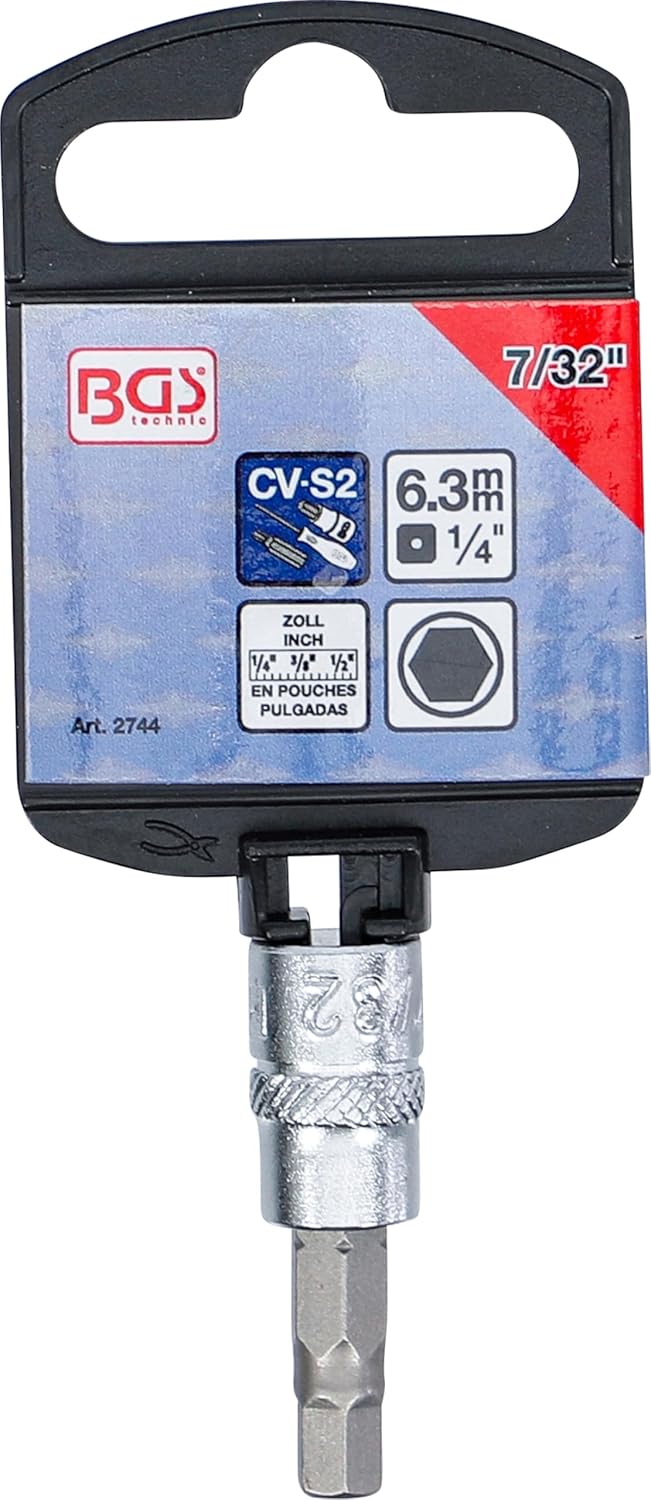 BGS 2744 | Bit Socket | 6.3 mm (1/4") Drive | internal Hexagon 7/32"