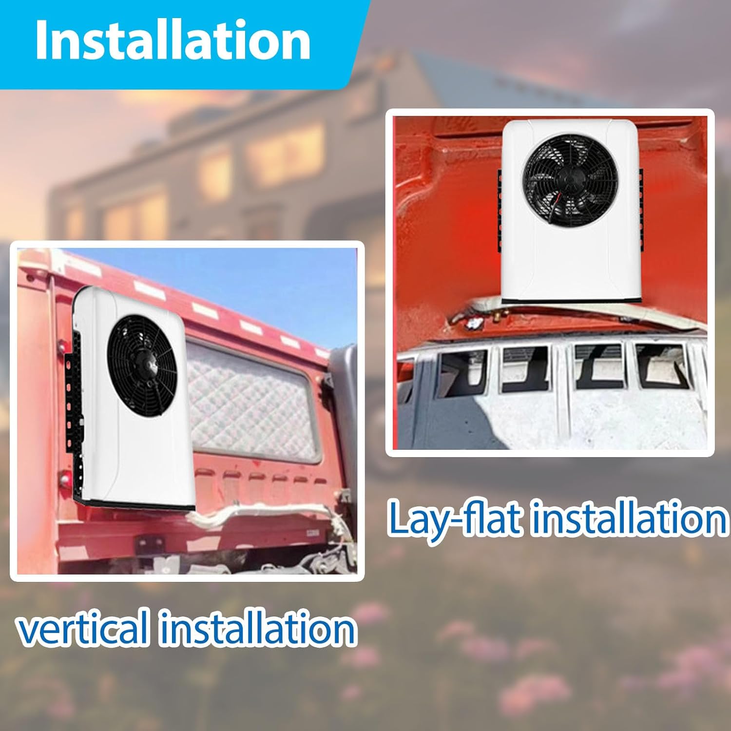 12V Truck Air Conditioner 12000BTU, Mini Split 12 Volt Air Conditioner, Semi Truck APU 12 Volt DC AC, Rapid Cooling for Big Rig Sleeper, Semi Trucks, Pickup, RV, Vans, Buses