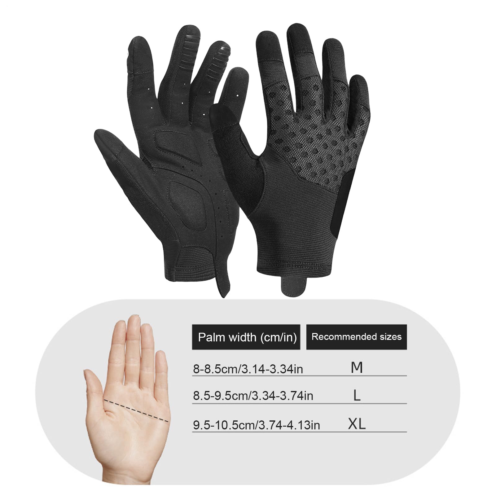 Genérico Guantes de Bicicleta Mitones Acolchados Táctiles | Guantes Reflectantes Con Dedos Completos Transpirables Para Ciclismo Para Clima Frío, Ciclismo, Running, Conducción,