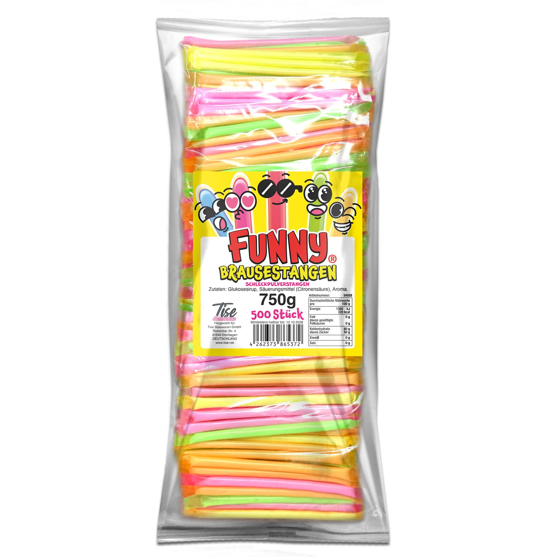 Tise Süsswaren Funny Brausestangen, Schleckpulver, 4000 Stück (6000g)