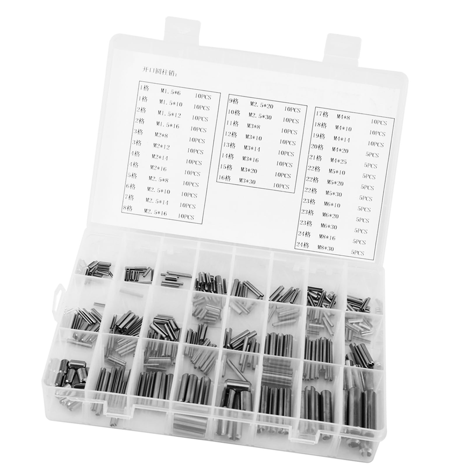 280 Unids 304 Dowel Pin Kit Acero Inoxidable Elástico Cilíndrico Pin Gabinete Muebles Estante Alfileres de Apoyo Kit Surtido con Caja de Almacenamiento