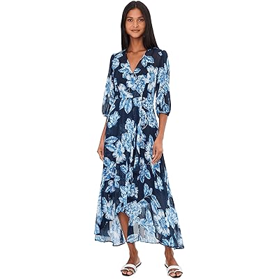 Платье Calvin Klein 3/4 Sleeve Floral Chiffon Maxi