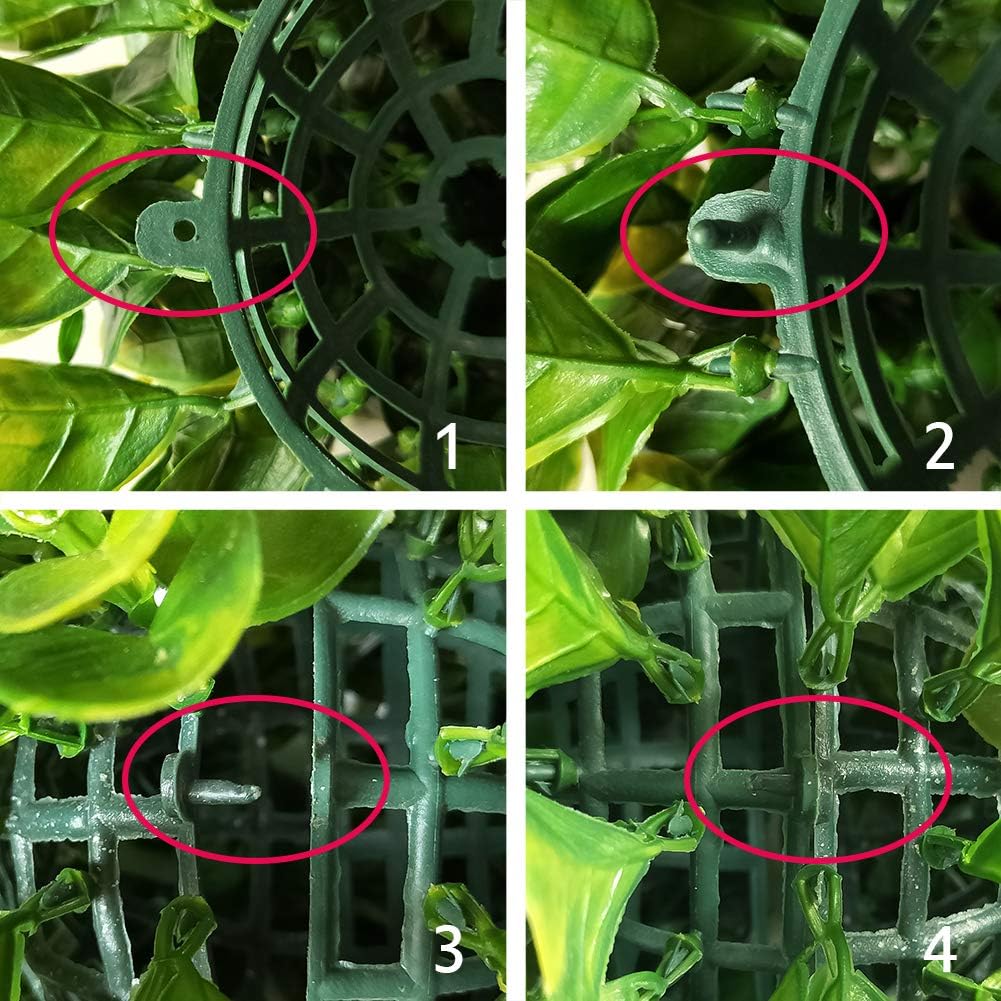 15'' Artificial Boxwood Topiary Ball, Indoor Outdoor Artificial Plant Ball Wedding Party Decoration (15‘’, Ball with White Flower) -