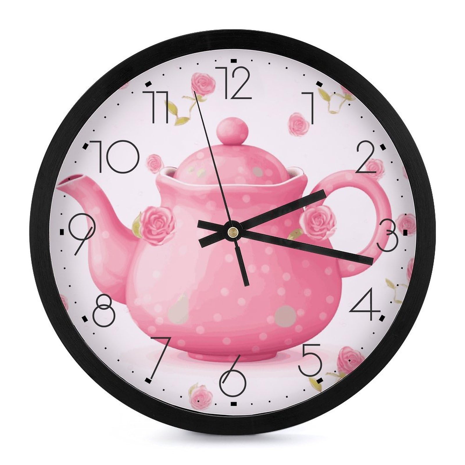 Horloge murale théière sans tic-tac pour retrouver le calme dans la chambre