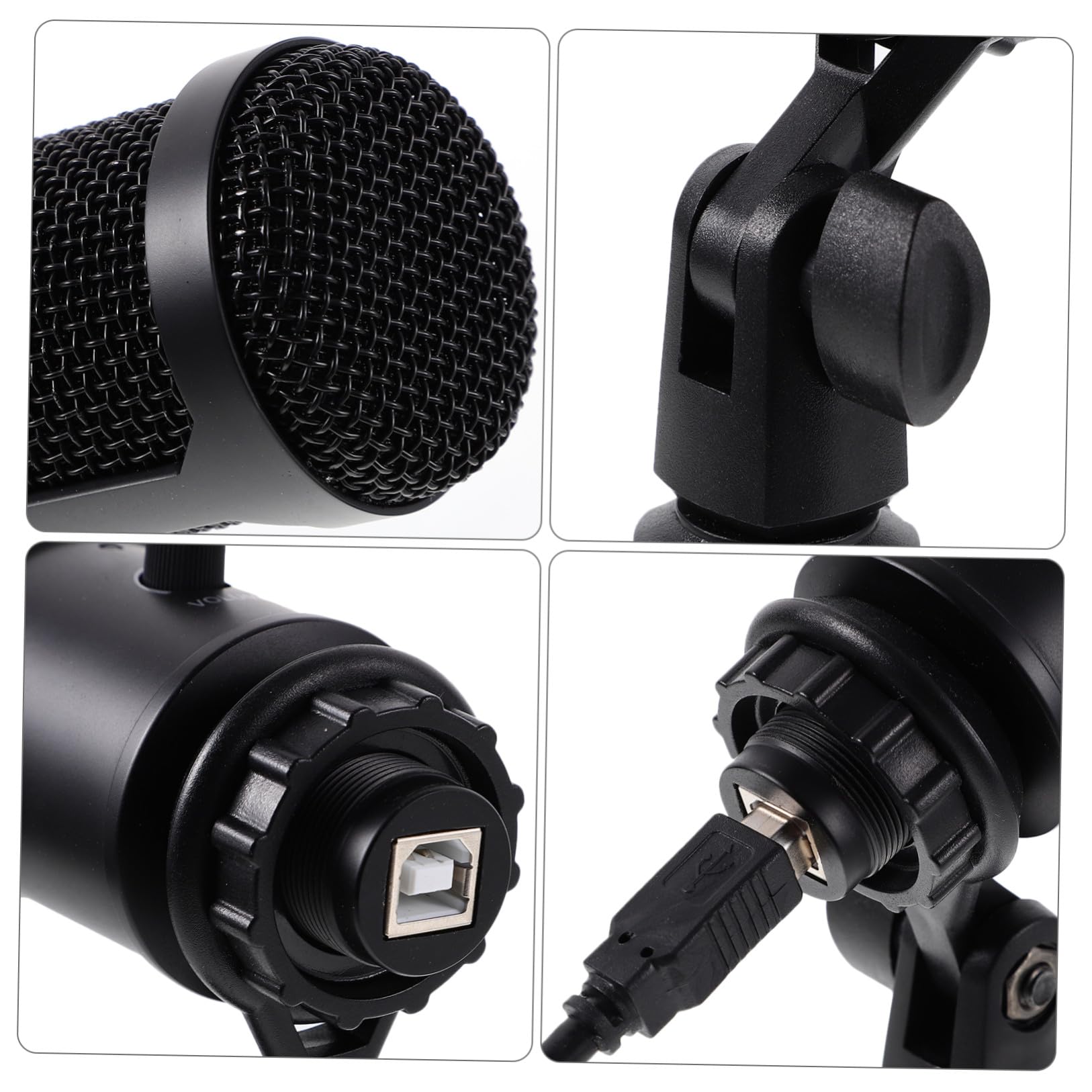 USB Kondensatormikrofon Satz Zufälliger Stil Cardioid Effizientes Schwarzes Mikrofon mit Abs Gehäuse und Stativ Einfache Bedienung für Geschäftskonferenzen und Laptop