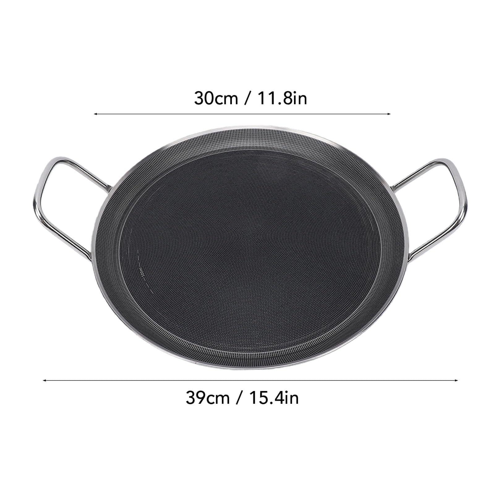 Zerodis Poêle à Frire, Poêle à Crêpes Plate en Acier Inoxydable, Double Poignées, Fond épais Antiadhésif pour la Maison, la Cuisine, la Cuisinière, le Gaz, L'induction, la Céramique et