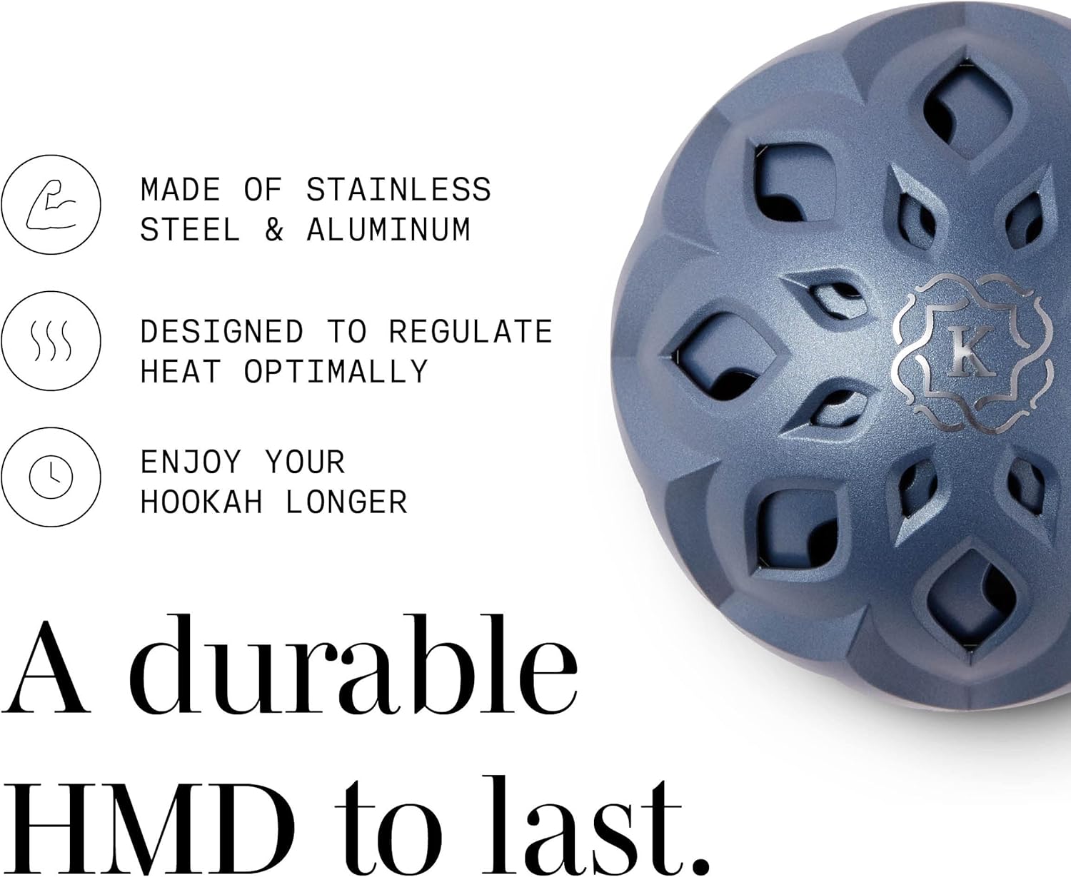 Kaloud Lotus III Hookah Heat Management Device - Perfect for Cleaner, Smoother, Tastiest Hookah Flavor and Longer Lasting Smoke Sessions (Aluminum, Azuris)