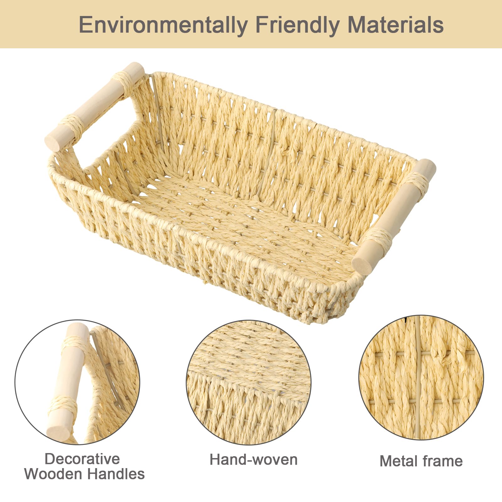 Organizzazione Casa Cestino Portaoggetti In Corda Di Cotone - 22x22x12 Cm Con Coperchio Impilabile Organizer Decorativo