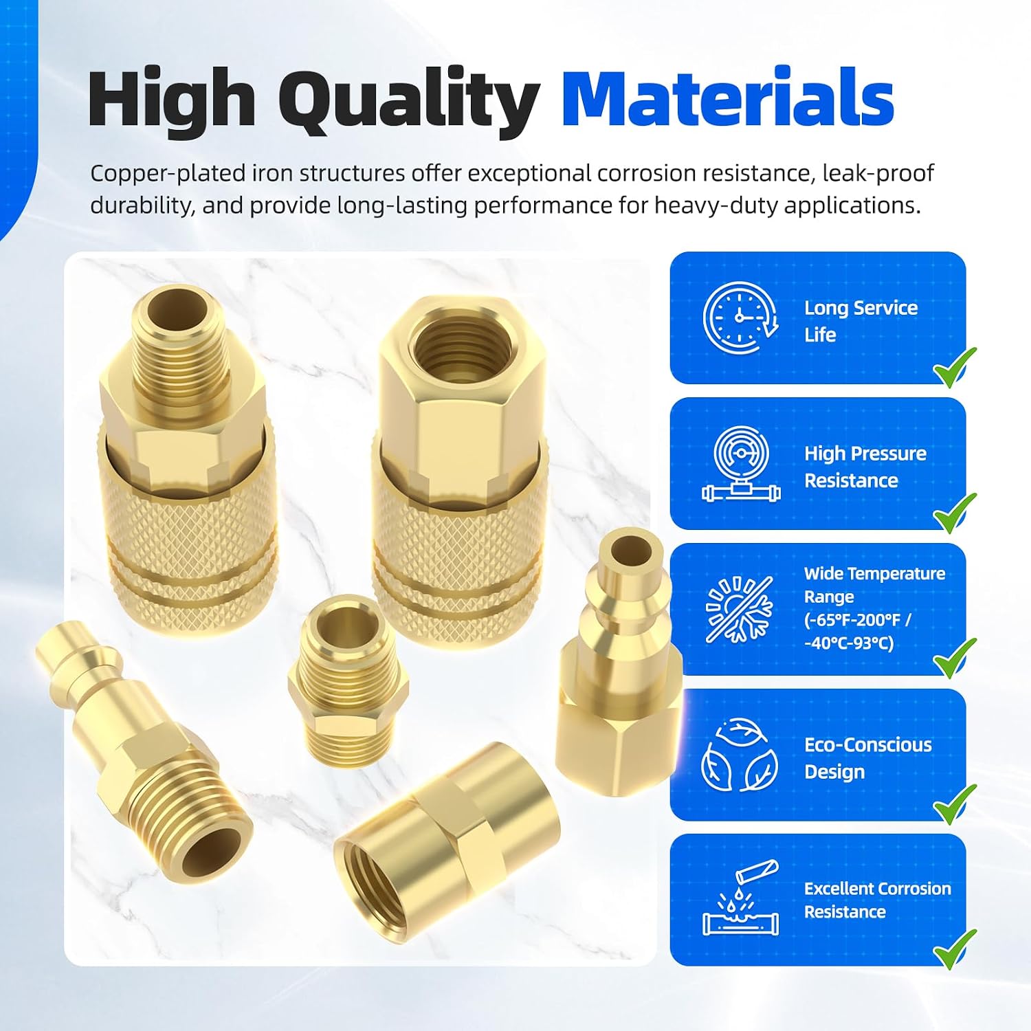 45Pcs Air Coupler & Plug Kit, Hoodutric 1/4" NPT Air Hose Fittings,Quick Connect Air Tool Fittings,Industrial Grade M/D Type Air Compressor Accessories thumbnail