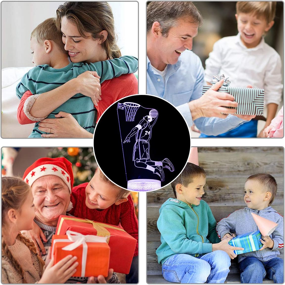Kobe Bryant 3D Illusion Lamp with 16 Colors Changing Touch Switch and Remote Control Kobe Bryant Basketball Night Light Best Gifts for Kids or Basketball Sports Fans on Birthdays or Christmas
