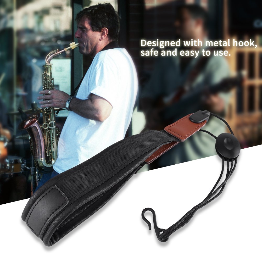 Clarinet Neck Sling for Kids Sax Strap 24×5×3 Universal Soft Pu Leather Neck Strap with Metal Hook Music Parts for Saxophone - Image 3