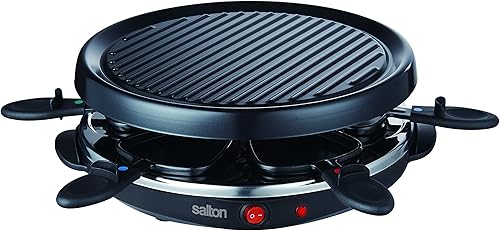 Miniatura 3 de Salton Grill  Raclette  Parrilla interior sin humo para 6 personas  Placa de parrilla antiadherente