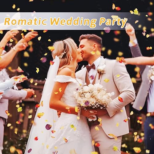 Miniatura 2 de Más de 20 tazas de pétalos de rosa reales biodegradables para boda, confeti de flores de boda, 2 cuartos de galón, mezcla de pétalos de rosas secas