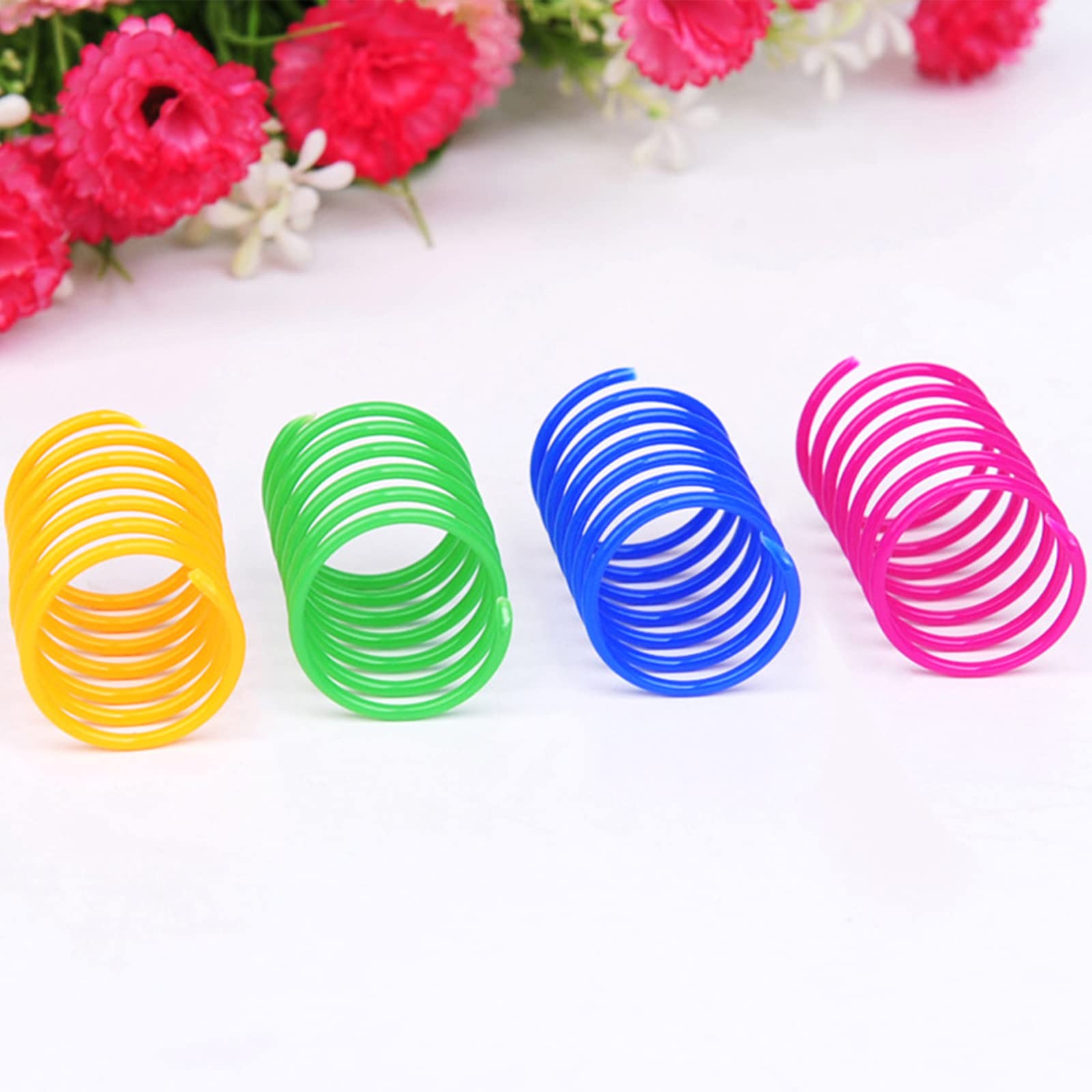 100 Pcs Cat Springs Toys, Cat Spiral Springs Colorful Interactive Cat Toys for Indoor Cats, Lightweight Durable Plastic Cat Spring Coil for Chewing, Swatting, Biting, Hunting Kitten Toys 3