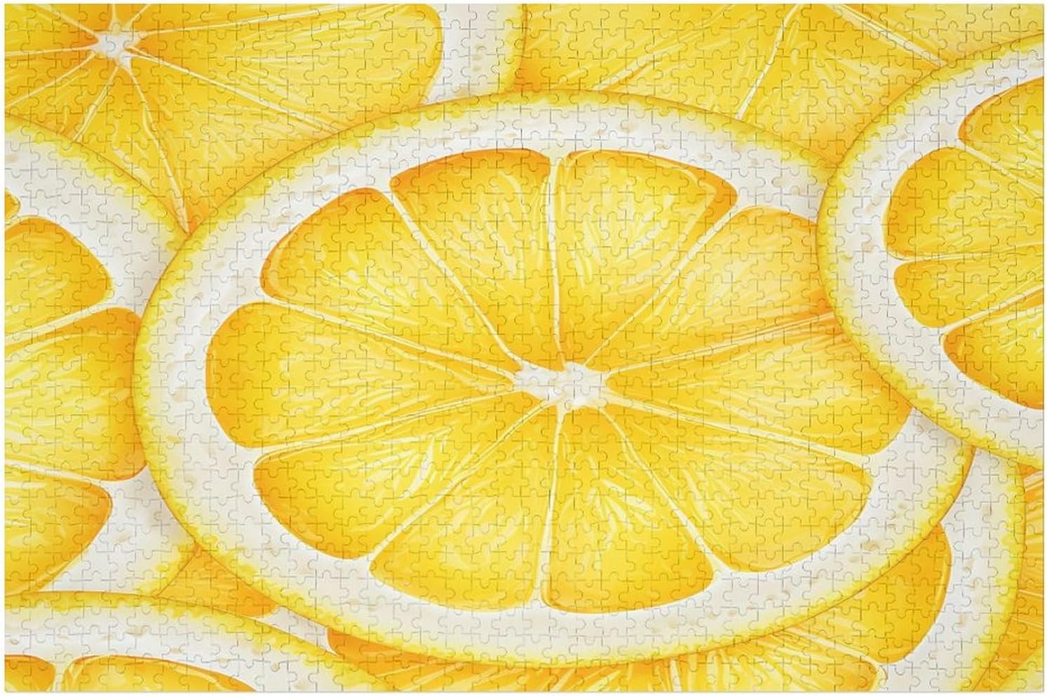Wooden Puzzle for Adults, Suitable for Home Use, Lemon Slice Pattern Printed, Perfect Match