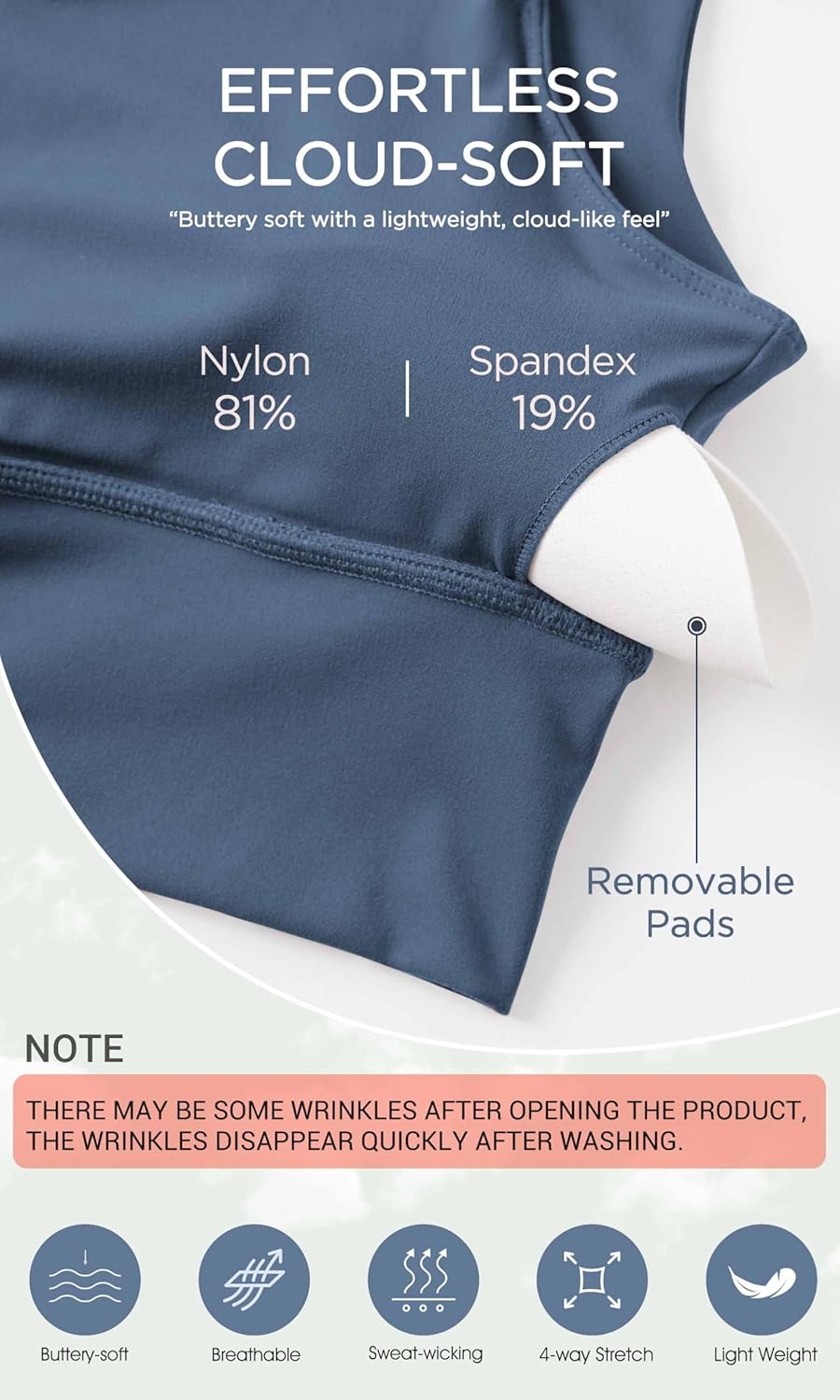 ODODOS Women's Longline U-Back Sports Bra V-Neck Padded Yoga Workout Wirefree Tank Top - Image 6