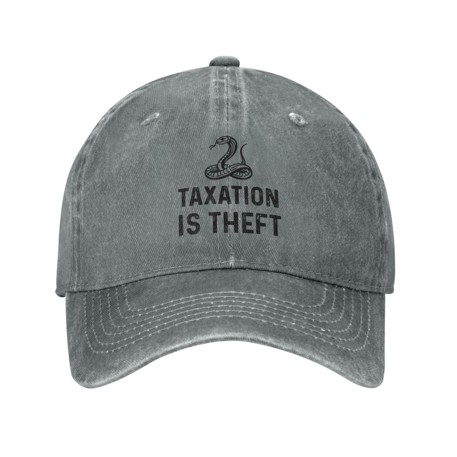 Melbrakin Unisex Gray Funny Hat Taxation Is Theft Hat Men Dad Hats Trendy Caps