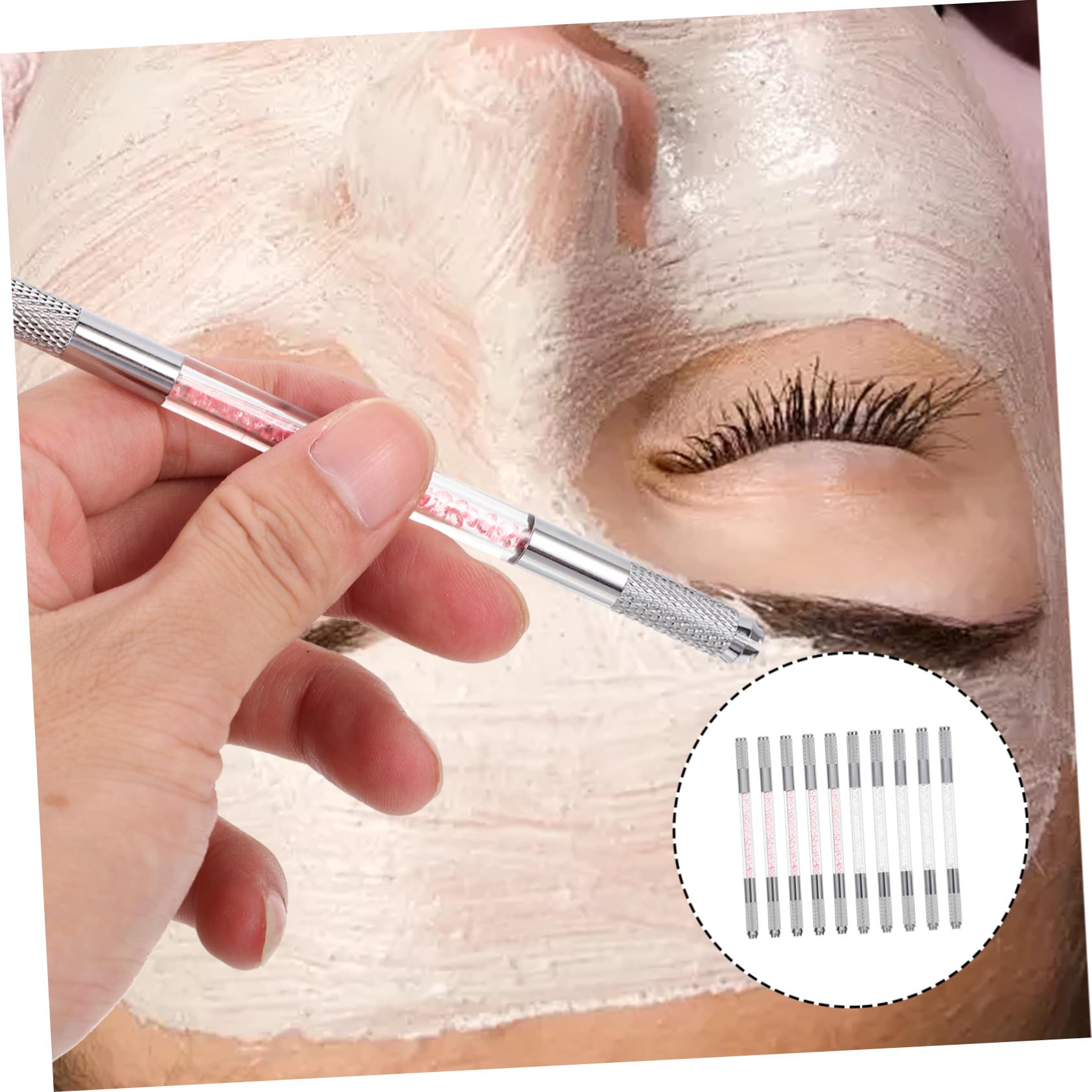 Augenbrauen Microblading Stift Doppelseitig Abs, 10 Stück, für Anfänger