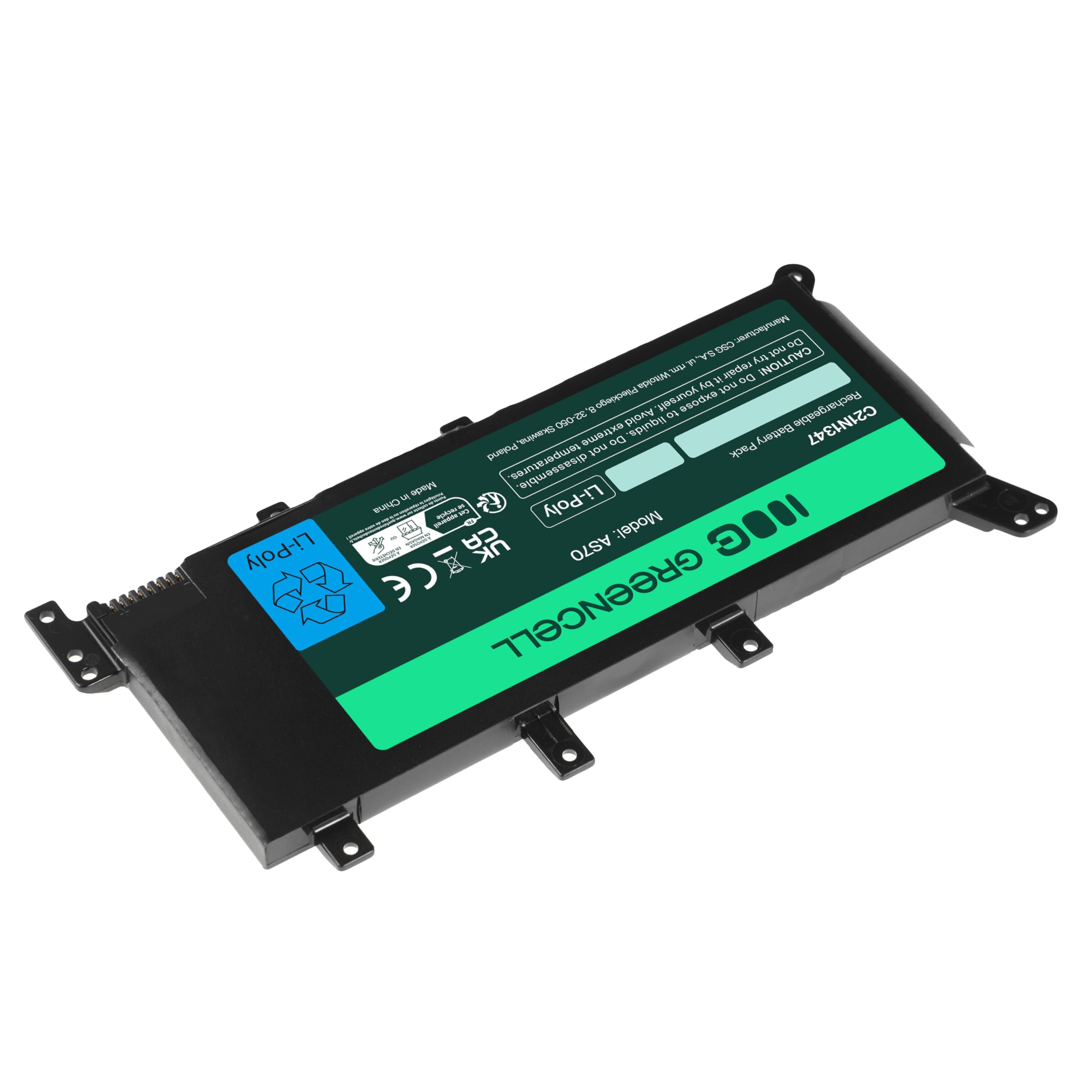 Green Cell Bateria C21N1347 do Asus A555 A555L F555 F555L F555LA F555LB F555LD F555LJ K555 K555L K555LD R556 R556DA R556DG R556L R556LA R556LD R556LJ X555 X555L X555LA X555LN X556 X556U (4000mAh 7.6V)