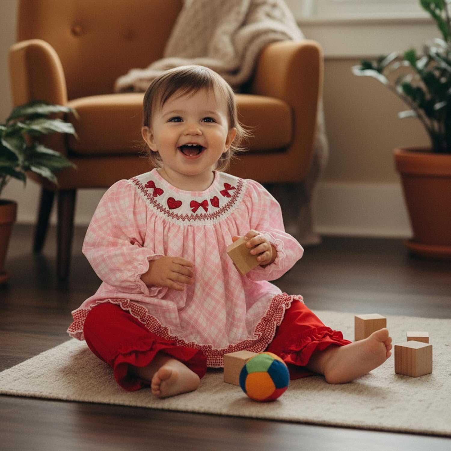 BemeyourBBs Toddler Baby Girl Easter Outfits Ruffle Shirts Tunic Top and Ruffle Pants Set Cute Infant Clothes - Image 2