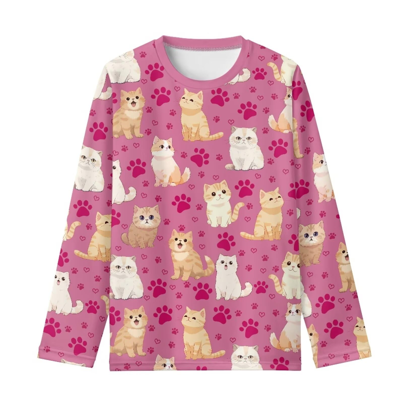 Girls Long Sleeve Shirts Casual Crewneck Soft T-shirts for Girls 3-16 Years Old
