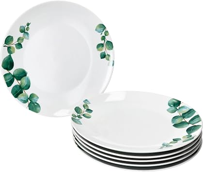 Lot De 6 Assiettes à Gâteau Reactive Glaze Paris Crème Et Rose - Faïence Pour Petit-Déjeuner Et Dessert