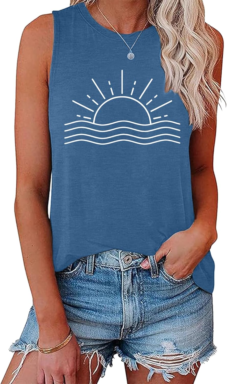 BLACKOO Women's Graphic Tank Tops Cute Soft Tunic