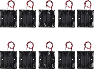 AEDIKO 10pcs 4 AAA Battery Holder with Leads 6V 4x 1.5V AAA Battery Holder Case Storage Box Container Organizer Adapter Checker