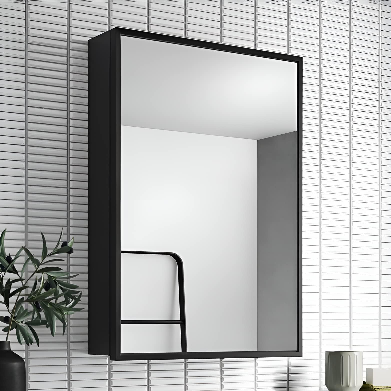 Nilkamal Gem Rich Look Bathroom Plastic Corner Cabinet with Mirror ...