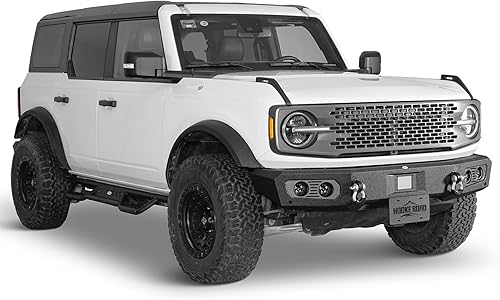 Miniatura 4 de u-Box Bronco - Parachoques delantero de ancho completo con soporte de placa de licencia para Ford Bronco 2021 2022 2023 2024 2025 2/4 puertas