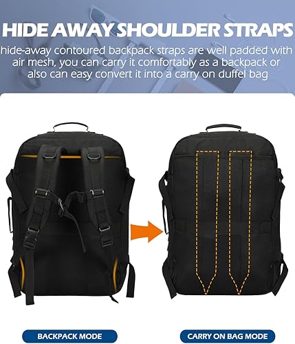 Miniatura 4 de Hynes Eagle Mochila de mano de 38 L grande de viaje para mujer, aprobada para el vuelo, bolsa de fin de semana, mochila para computadora portátil,