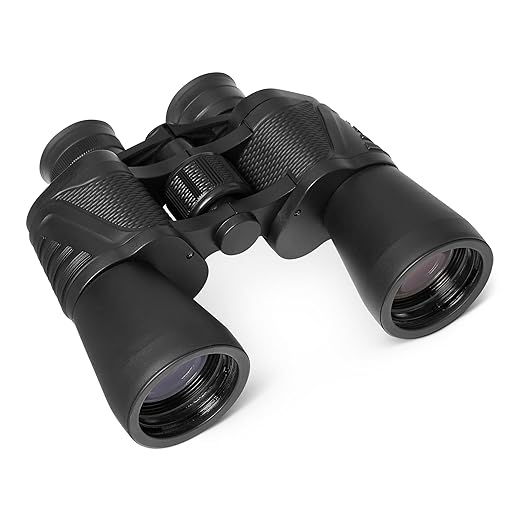 Amazon Basics 7x50 High Power Binoculars, Wide Field of View, FMC Optics, Tripod Compatible, Black, 1-Pack