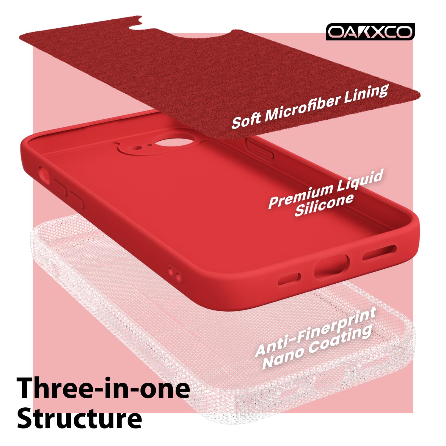 oakxco for iPhone 16 Pro Max Case Liquid Silicone, Soft Rubber Gel Elegant Aesthetic Basic Simple Cover, Cute Thin Slim TPU Matte Solid Color Plain Smooth Case for Women Girl, Light Pink — view 844