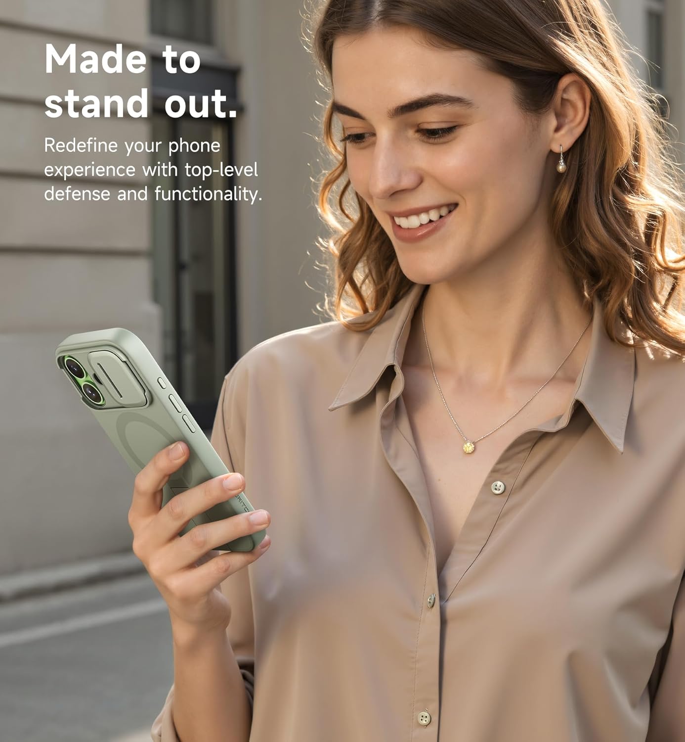 SURITCH for iPhone 17 Case with Camera Control Cover, Camera Slide Cover and Adjustable Kickstand, Compatible with MagSafe, Shockproof Bumper Protective Cases 6.3 Inch, Green - Image 9