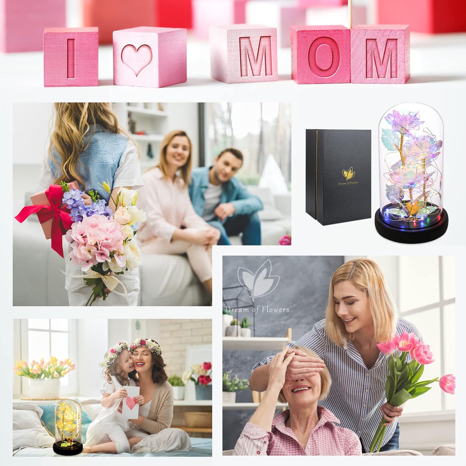 Valentines Gifts for Her,Birthday Gifts for Women,Colorful Flowers Rose in Glass Dome,Galaxy Flowers Rose with 2 Lighted Mode,Rainbow Rose Flower Gifts for Women,Valentines Gifts for Girlfriend - Image 9