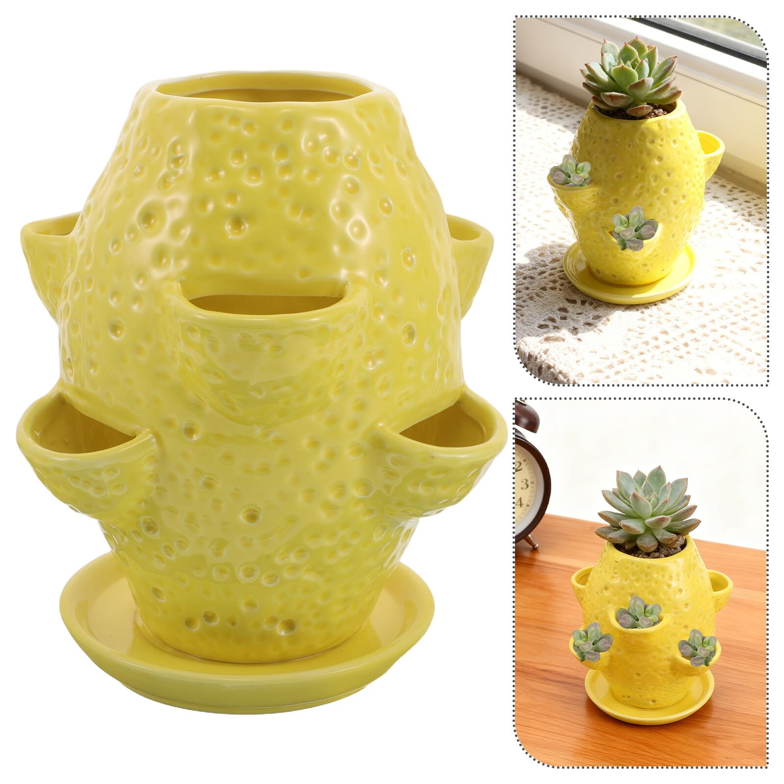 Pojemnik na rośliny kwiatowe okrągłe doniczki ogrodowe doniczka w stylu retro Orchid Nursery Sadza doniczka do storczyków doniczki szkółkarskie z otworami Yellow