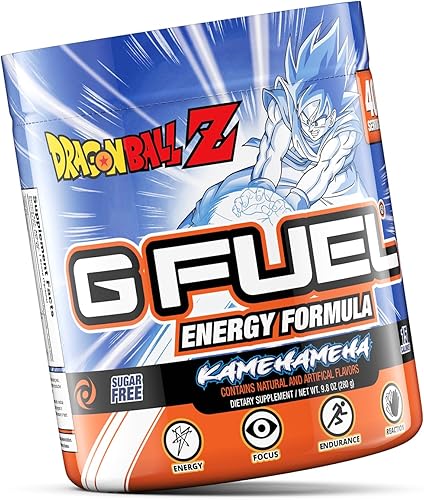 Miniatura 7 de G Fuel Kamehameha Energy Powder Dragon Ball Z, 9.8 oz (40 porciones)
